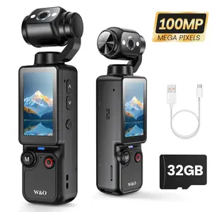 Portable Vlog Camera 180 Flip Lens and Screen Compact Mini Camera with Ring Light Memory Card Tripod for Selfies Travel Everyday Video Recording Must Have Gift