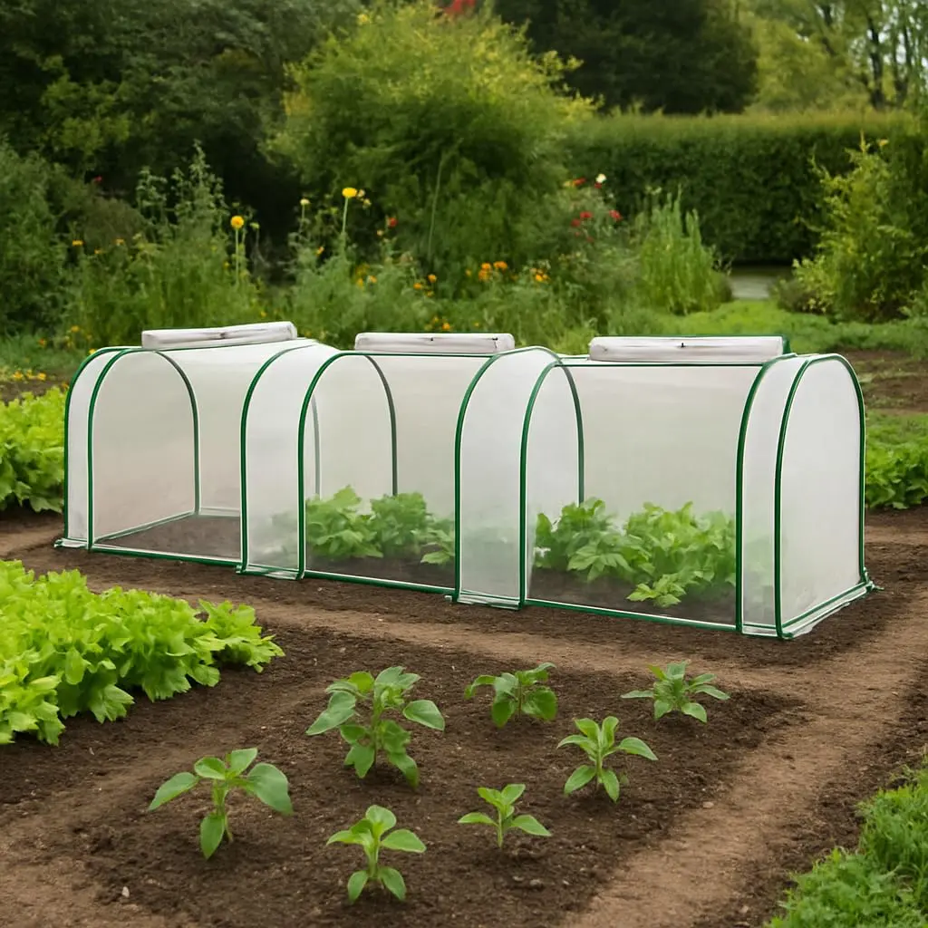 Garvee Upgraded Heavy Duty Mini Greenhouse 10' x 3' x 2.5' – Portable Tunnel Cold Frame for Seedlings, Vegetables, Flowers – Waterproof UV-Proof PE Cover, Sturdy Steel Frame, Roll-Up Zipper Door, Ideal for Garden, Patio, Balcony