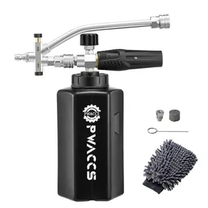 PWACCS Dual Fitting Foam Handheld Pressure Washer Gun with 1/4" Quick Connector & M22 Male Inlet 4000 PSI 1.5 Liter Adjustable Foam Sprayer for Cars Roofs Driveways, ChristmasGift