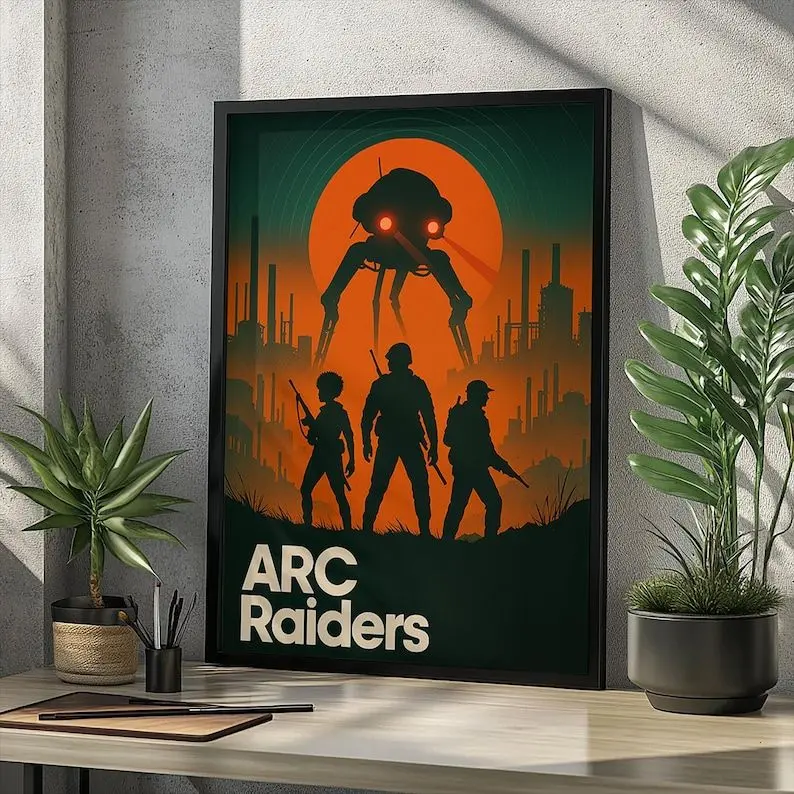 [ GAMING POSTER SALES UPTO 50%]ARC Raiders Poster, Retro Sci-Fi Gamer Room Décor, Console Gamer Wall Art, PlayStation Xbox Décor
