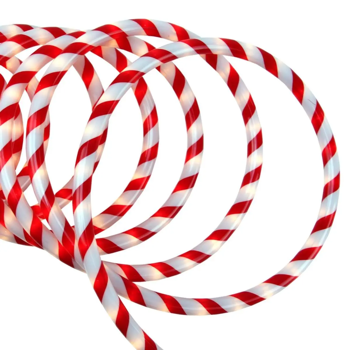 212 MAIN 18 ft. Traditional Red & White Candy Cane Stripe Christmas Rope Lights, Flexible Cord, Super Bright, UL Listed, Indoor & Outdoor Festive Home Decorations