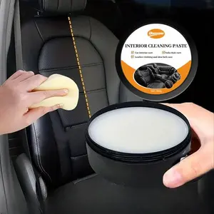 DOEYVOSE Car Interior Cleaning Cream, 2 Counts/set Car Seat Cleaning Polishing Cream with Sponge, Professional Car Interior Care Product