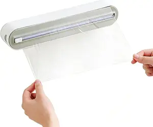 Kitchen Wrap Dispenser - Magnetic Aluminum Foil Organizer, Tinfoil Box with Cutter, Long-Lasting Multipurpose Utensil Organizer | Kitchen Cooking Accessories for Cutting Plastic Wrap, Wax Paper, Household Countertop Storage