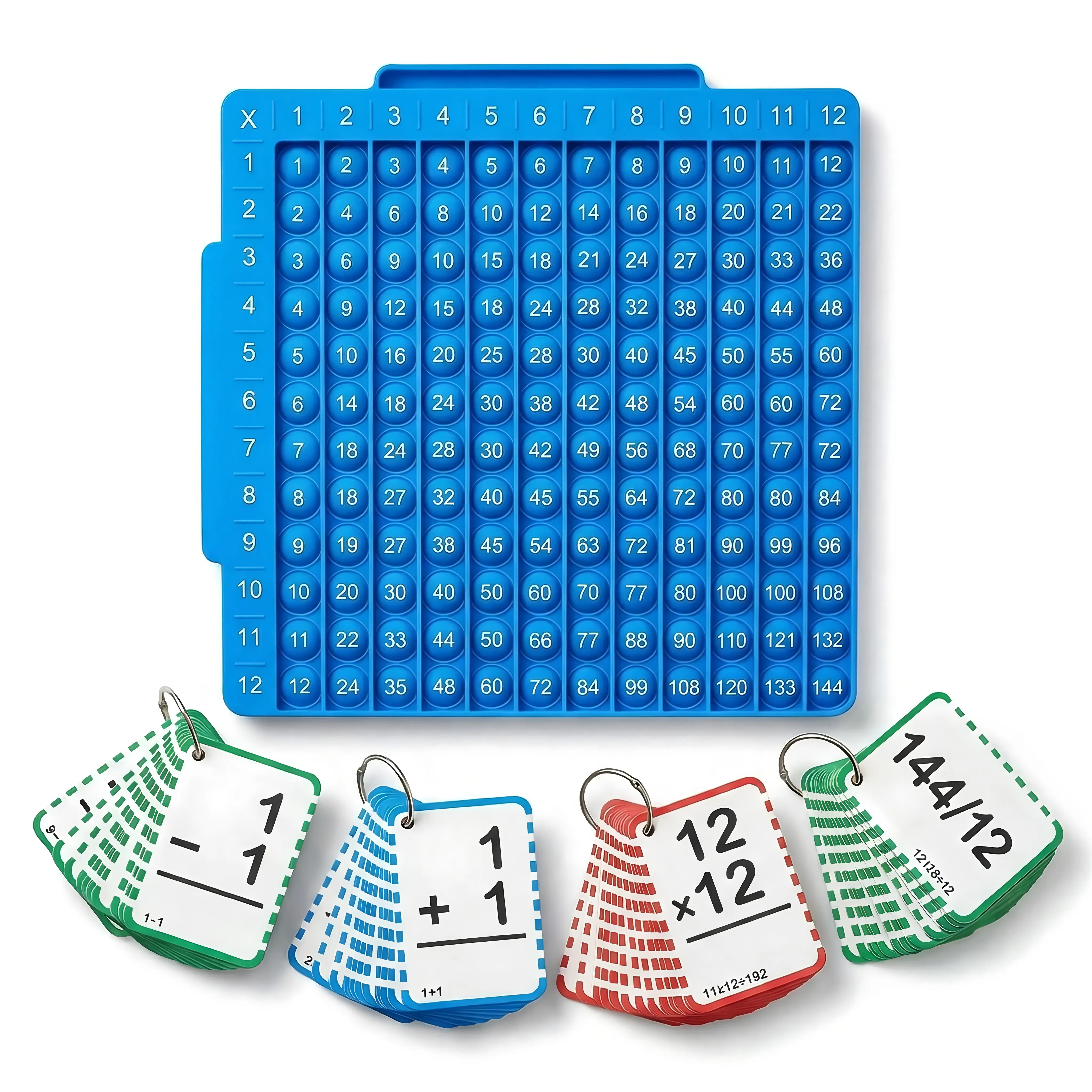 KIDGENIUS Interactive Math Manipulatives Set: POP Fidget Times Table Chart + Magnetic Math Board – Multi-Function STEM Toy for Addition, Subtraction, Multiplication & Division summerwins Math Learning Blocks Math Learning Workbook