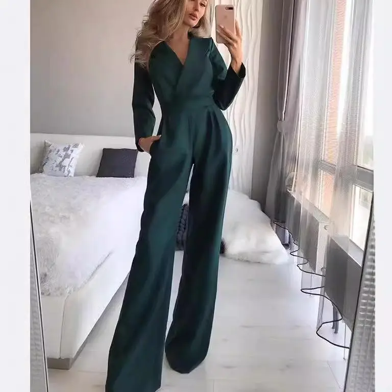 Fashion Women's Elegant Long Sleeves  Formal Jumpsuit Evening & Office Wear