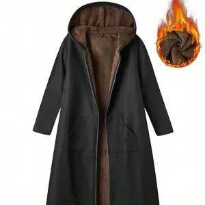 FINJANI plus Size Women'S Long Sleeve Top Jacket - Casual Loose-Fitting Queterwear for Spring & Fall, Thick Polyester Fabric with Border Print, Soft Texture & Hooded Design, Windproof & Breathable