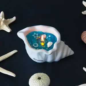 Conch Aromatherapy Candle, Ambiance Sense Creative Fragrance Gift Box Jelly Wax Shell Starfish Handmade Candle homedecor candles  candles  candles
