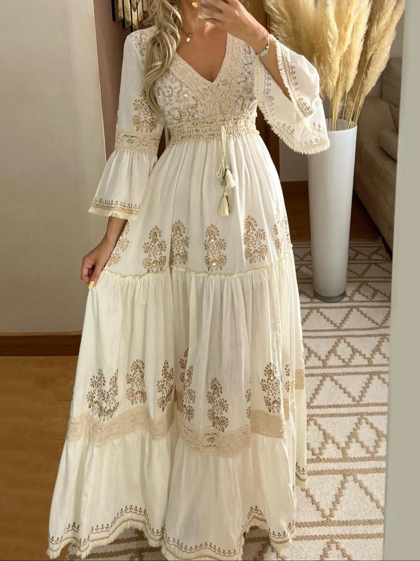 cream flowy dress - TikTok Shop cream flowy dress - TikTok Shop