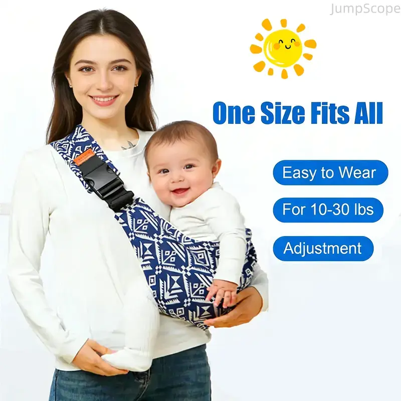 Leopard Print Adjustable Baby Sling Carrier with Solid Fabric Wrap, Non-Slip Hip Seat, Lightweight Portable Design for 6 Months+ Toddlers (10-30 lbs), Ideal Father's Day Gift for Outdoor Leisure Travel