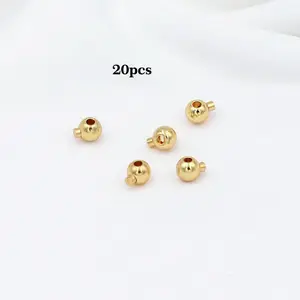 18K Gold Plated Crimp Beads, Lollipop Crimp Bead 20pcs