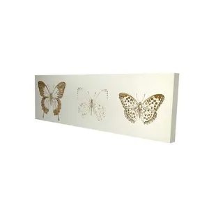 Begin Home Decor 2080-1648-AN339 16 x 48 in. Butterflies Sketch Canvas - Brown Animal Bedroom Wall Art Decor