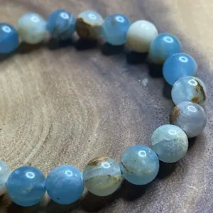 Blue Onyx 8mm stretch bracelet beaded bracelet 6.75” stretch crystal healing