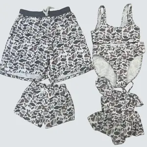 Adult Women Bininis Set Camo Bininis Suit Family Beach Wear Swim Suit