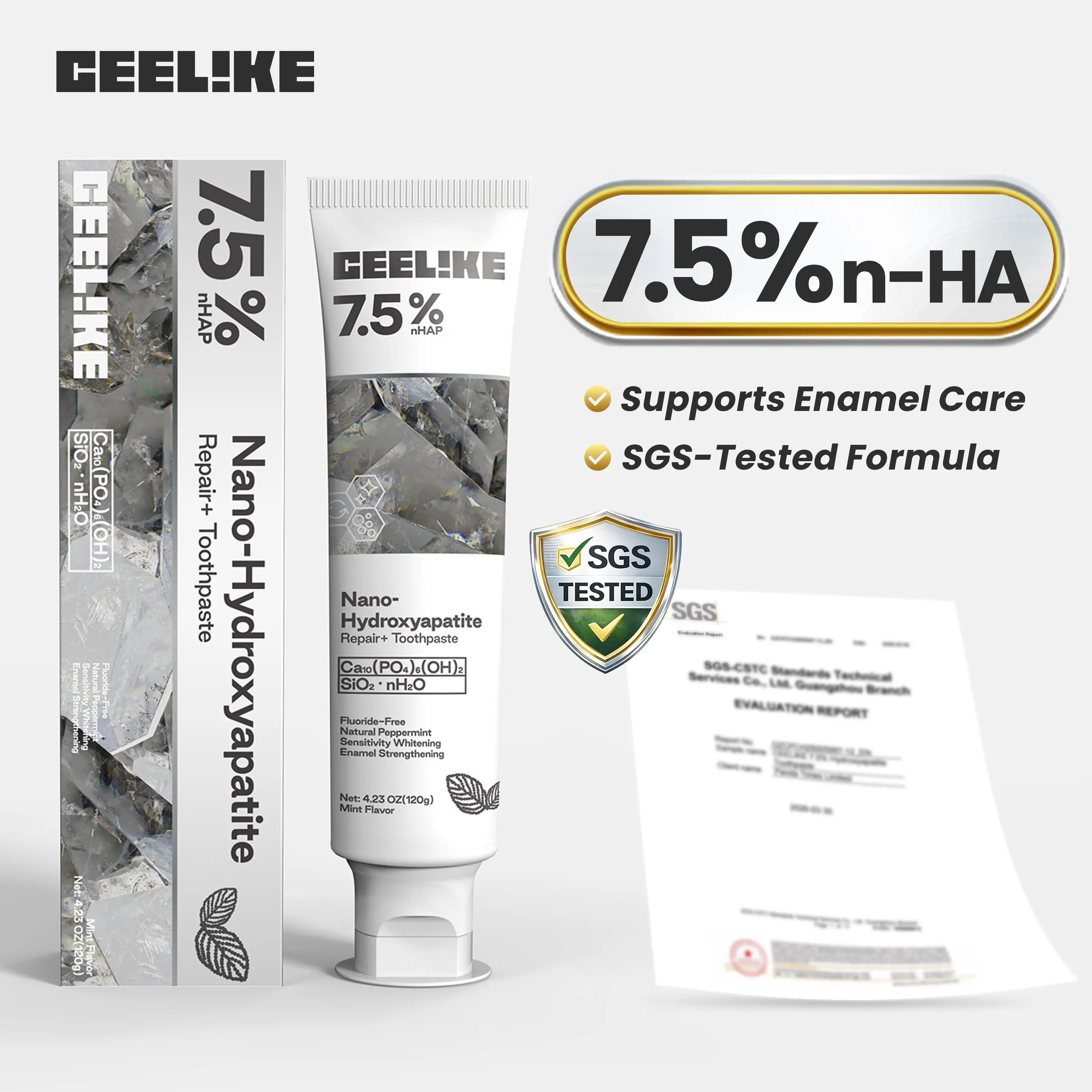 Ceelike Nano Hydroxyapatite Toothpaste | Repairs & Strengthens Enamel | Fluoride-Free & Fresh Mint | Enhances Natural Shine