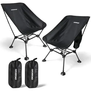 OPENROAD 2 Pack Lightweight Compact Portable Camping Chair Ultralight Folding Chair,Beach Chair,Lawn Backpacking Chair for Hiking and Fishing with Anti-Sinking Large Feet and Carry Bag