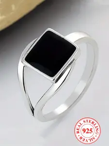 S925 Sterling Silver Simple Square Shaped Ring, Elegant Everyday Ring, Fashion Accessories for Women & Men, Trendy All-match & Exquisite Jewelry for Birthday Gift