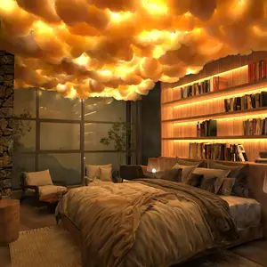 Large DIY Thunder Cloud LED Light with App & Remote Control - Adjustable Height, Multicolor, USB Powered-16.4FT