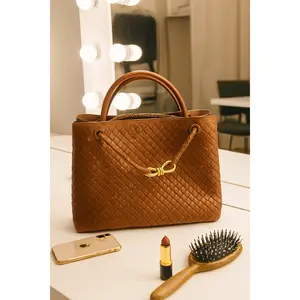 Woven Elegance Tote Handbag – “Saddle Knot” Edition -NIB