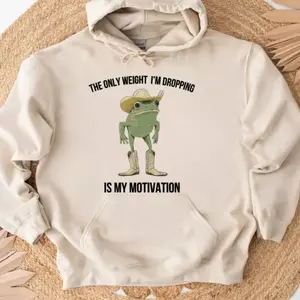 Funny Cowboy Frog Shirt,Funny Cowboy Hoodie Weight Dropping Motivational Tee, Sarcastic Western Humor Gift