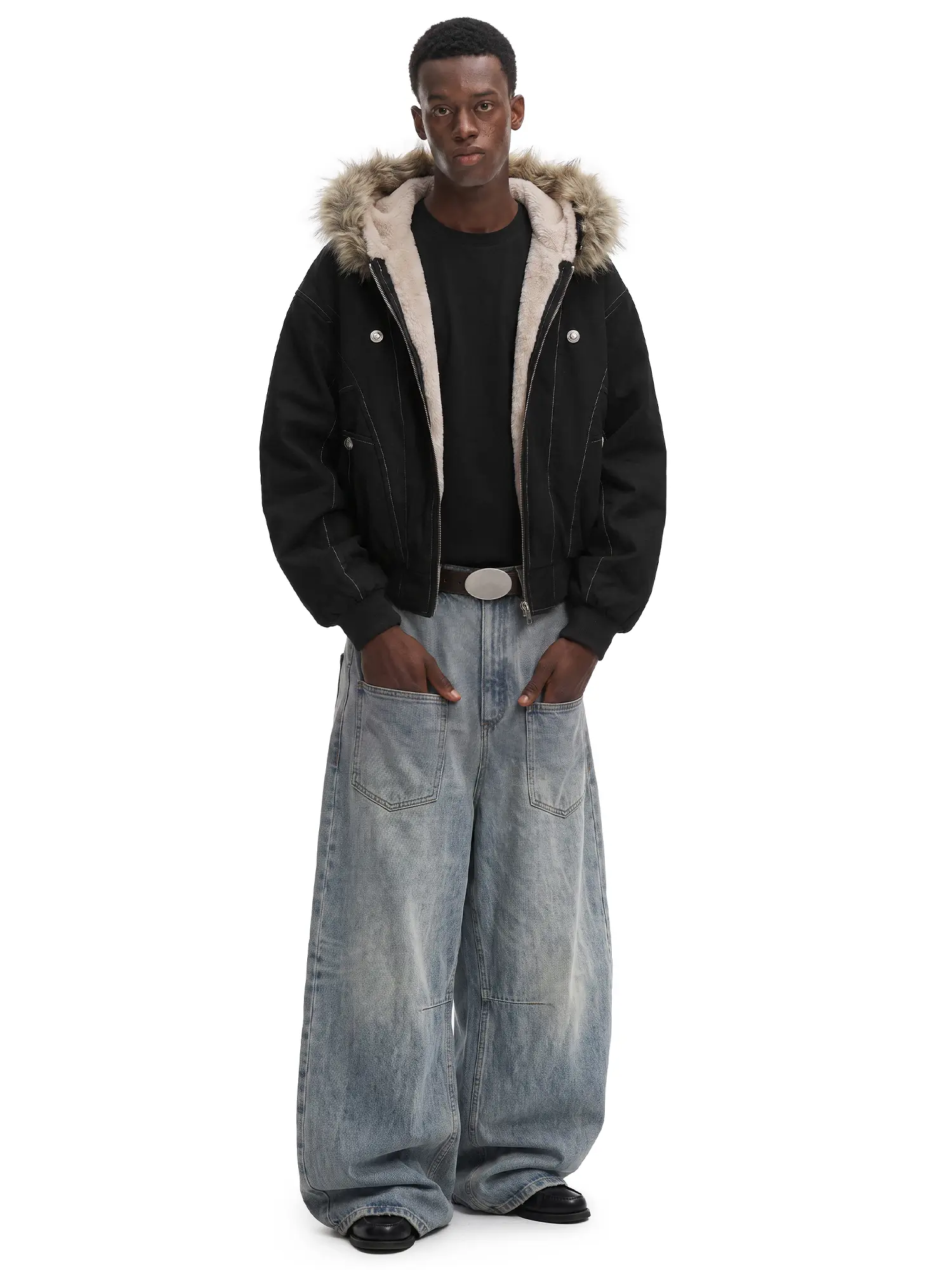 FDR Warm Plush Lined Puffer Jacket, Contrast Stitch Boxy Coat Women, Flattering Cropped Silhouette Outerwear, Edgy Y2K Winter Fashion Essentials, Thick Everyday Streetwear
