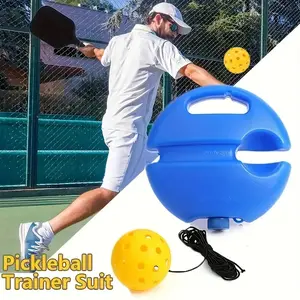 Pickleball Trainer Suit with 40-Hole High-Elasticity Plastic Hole Ball for Single-Person Training Base Bounces Back Perforated Racket