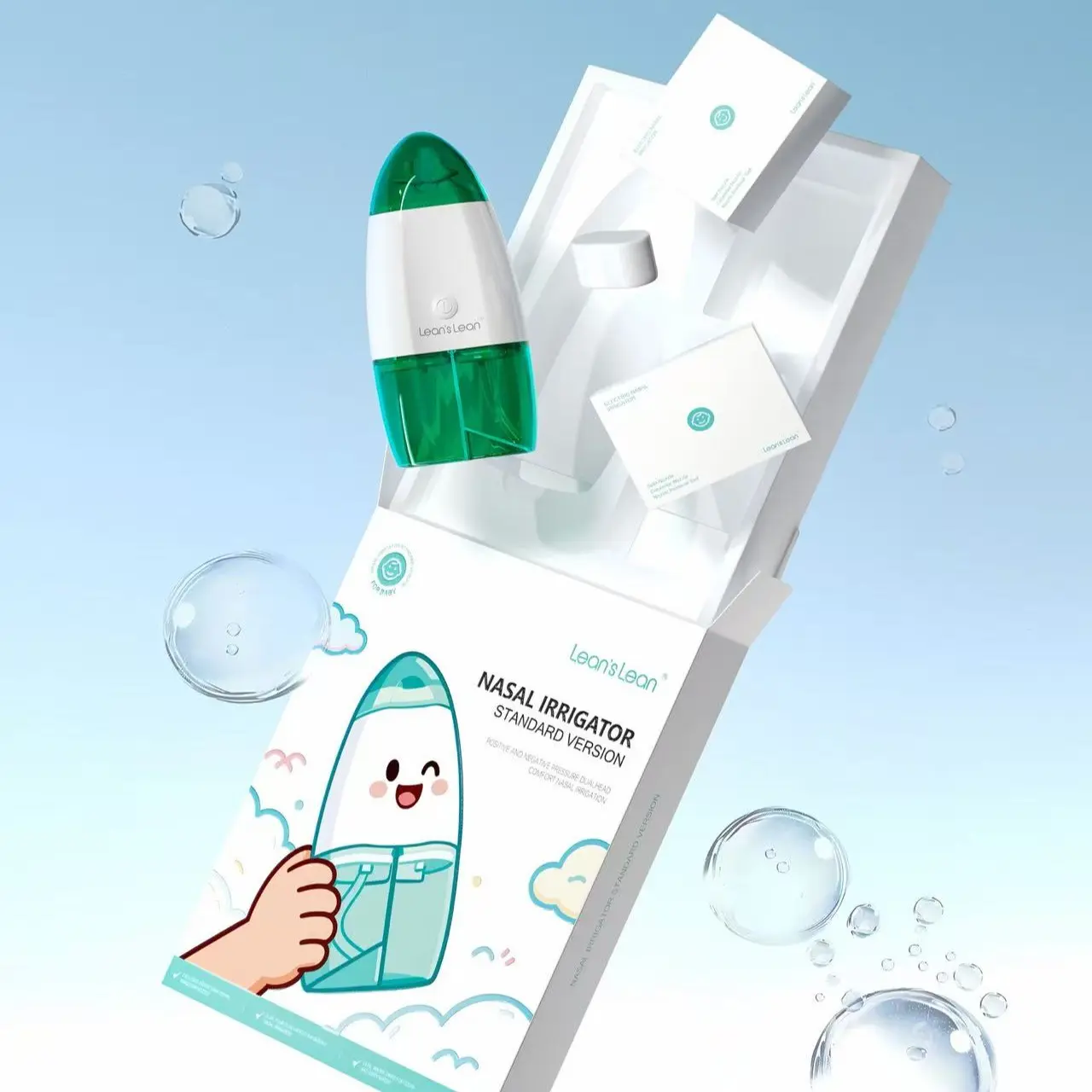 Electric Nasal Irrigator for Adults and Kids, Rechargeable Waterproof Portable Nose Rinse Device, Travel Home Nasal Care Instrument, Nasal Wash