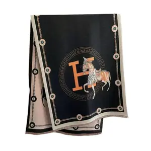 Women's Vintage Plaid Jacquard Knit Scarf – Elegant Fall & Winter Fashion Accessory with Unique Pattern and Soft Texture, Warm Anti-Cold Shawl for Daily Wear, Travel, and Outdoor Outfits