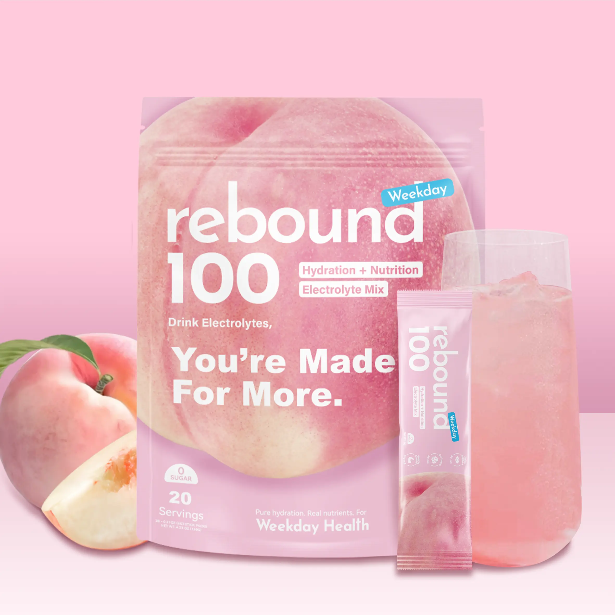 Rebound 100 Electrolyte Drink - Antioxidant Muscle, Eye & Gut Weekday Recovery - Lutein, Blueberry Extract, Probiotics, Digestive Enzymes | Sugar-Free with Magnesium and Vitamin B & C |  Dietary Fitness Healthcare | Z1