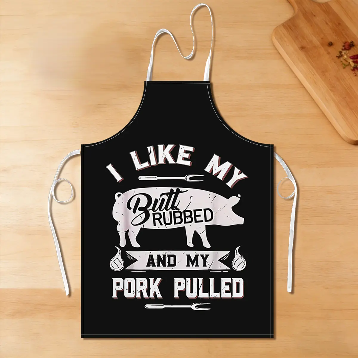 1 piece apron, Grill Apron, Kitchen Aprons, BBQ theme, with adjustable shoulder straps, perfect for cooking in the kitchen, suitable for both women and men, a Christmas/Easter/Father's Day/Mother's Day holiday gift, birthday gift, home decoration