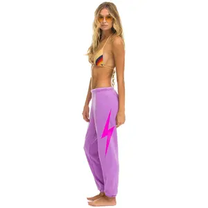 BOLT SWEATPANTS - NEON PURPLE // NEON PINK