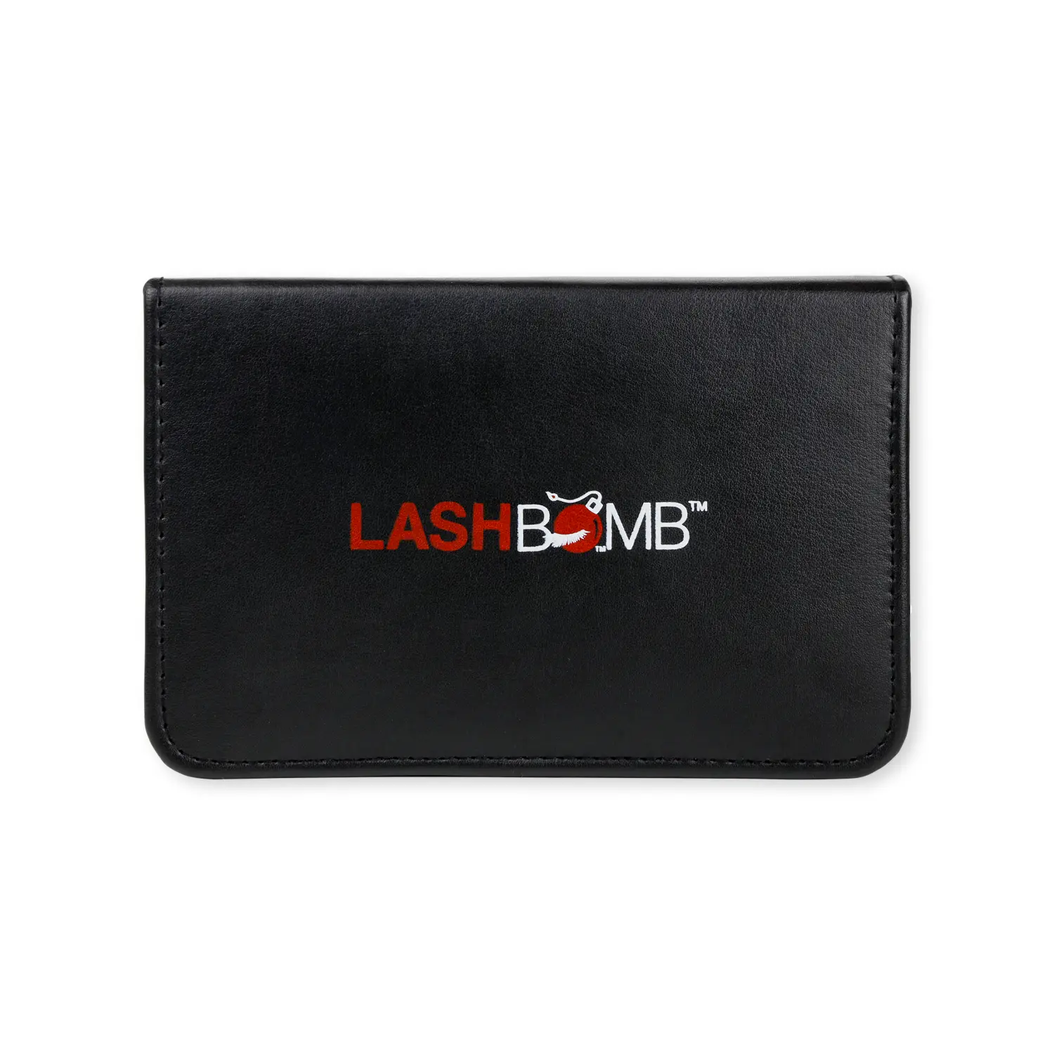 LASHBOMB 5 Piece Tweezer Case - Folding Tweezer Case, Black Faux Leather Exterior, Clear Plastic Viewing Window, Red Fabric Interior, Holds 5 Tweezers, Zipper Closing