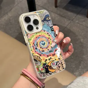 Abstract Swirl Heart Design iPhone 16/17 Case iPhone 15 Silky-Touch Air Matte Finish 13 Jelly Case for iPhone 14