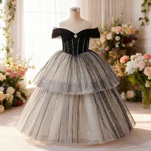 801 Children's Evening Dress Princess Dress Simple Catwalk Piano Performance Host Girl Performance Costume Princess Dress