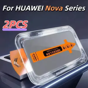 2-Pack Huawei Nova Series HD Tempered Glass Screen Protector, Ultra-Sensitive Fingerprint Unlock, 9h Hardness, Dust-Free, Bubble-Free Installation