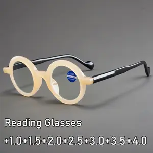 Blue Light Blocking Presbyopia Hyperopia Glasses Fashion High-Definition Round Reading Eyeglasses Women Men Computer Eyewear