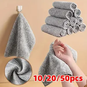 Microfiber Cleaning Cloth, 10/20/50pcs Reusable Soft Absorbent Towel, Household Cleaning Supplies for Kitchen, Bathroom, Car, Window