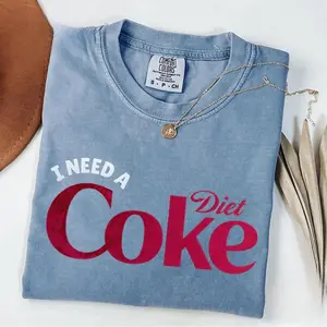Comfort Colors Luxury Velvet Print Diet Coke Comfort Colors Tee, Cute Soda Lover Gift, Puff Diet Coke Tee, Fun Gift for Coke Fans
