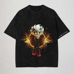 [Anime Figma Store] x Electrified Aura Sonic T-Shirt, Shadow the Hedgehog Shirt, Sonic Shirt, Unisex Graphic Tees Gothic Grunge Y2k Emo Scene Amity Affliction Style Clothes Menswear Womenswear Streetwear