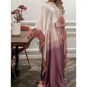 NewGradientPrintedDressInspiredbyMiddleEasternMuslimTasselRobesAndWesternLongSkirts.