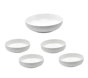 Temp-tations Carved Willow 3.5qt Serving Bowl & (4) 32oz Pasta Bowls