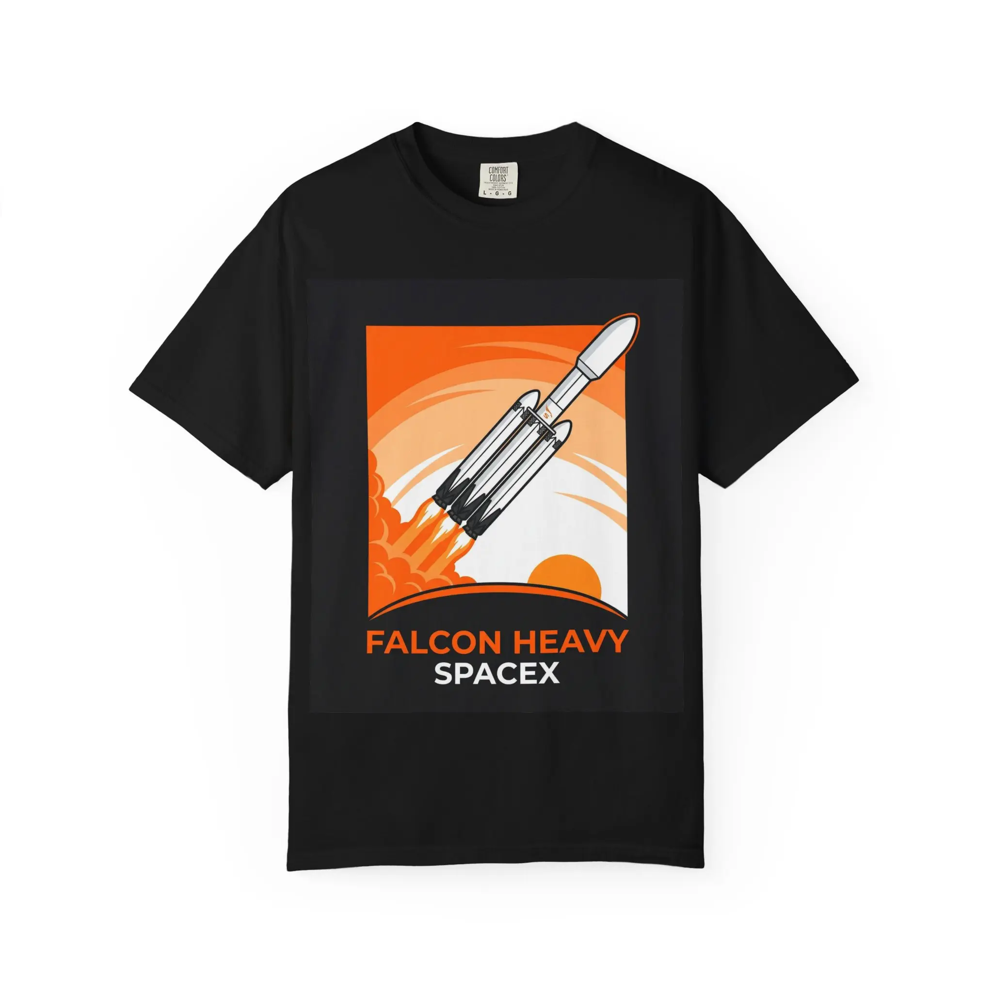Falcon Heavy Rocket Poster T-shirt | SpaceX Rocket Graphic Tee
