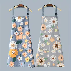 Waterproof Oil-Proof Easy Cleaning Apron with Pockets, Patterned Kitchen & Gardening Apron, Hygienic Protective Gear, Small Kitchen Tool