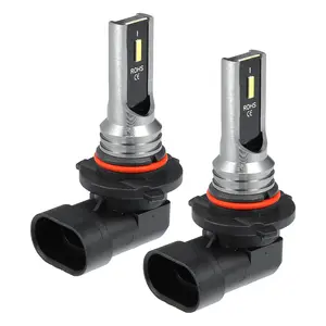 9006 LED Fog Lights Bulbs, 6000K Cool White, 80W Power, CSP Chips, Waterproof DRL Lamp, Aluminum White, Set of 2