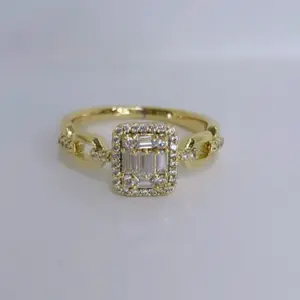 Elegant Engagement Ring 14k Laminated Gold High Quality 3 Layers Protection Hypoallergenic Daily Use Jewelry