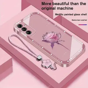 Suitable for [Galaxy A14 5g] Brand new premium phone case, Free four-leaf clover lanyard，drop-proof and fingerprint-resistant，simple and elegant design，multiple colors available YM99