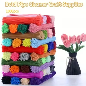 1000 Pieces Coarse Hemp Sticks Handcraft Set (6mm Twisted Sticks) - Colorful DIY Cleaning Tools, Handmade Crafts, Handicrafts, Holiday Decorations, Graduation and Mother's Day Gifts, Suitable for All Skill Levels (Beginners) Crochet Kit