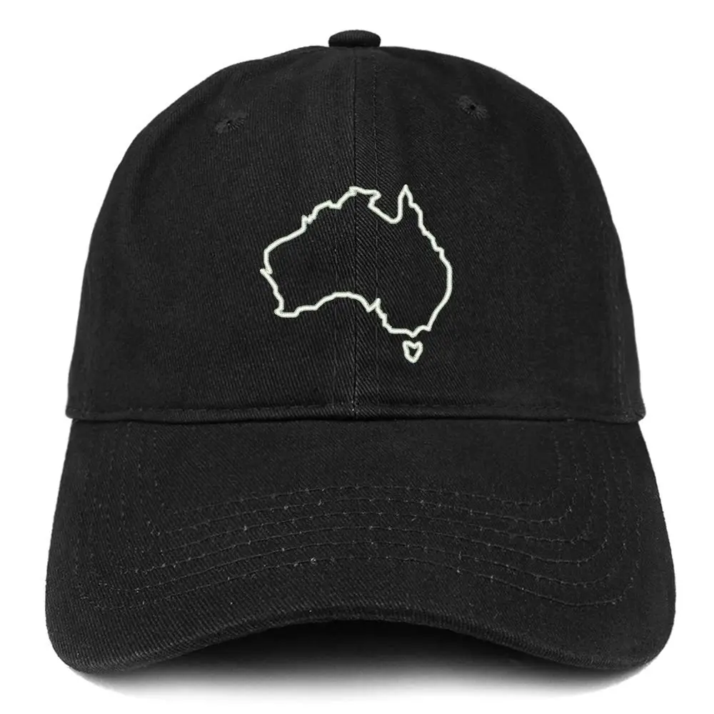 Trendy Apparel Shop Australia Map Outline Embroidered Cotton Dad Hat