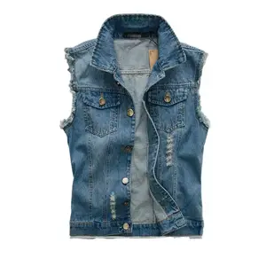 New 2022 Mens Sleeveless Jeans Jacket Men Oversize 6XL Blue Black Denim Jeans Vest Men Cowboy Denim Vest Mens Jeans Waistcoat Menswear Asian