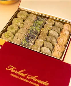 Farhat Sweets Assorted Turkish Baklava Box - Authentic Handcrafted Dessert with Flaky Pastry & Premium Nuts for Gifting & Celebrations