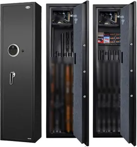 Biometric Fingerprint Long Safe,Quick Access 5-Gvn Large Improved Fingerprint Shotgvn Security Cabinet for Long Gvn w/o Scopes with Lock Box, Removable Shelf (New Biometric Safe) fire & security safes lockbox Installatio Installation